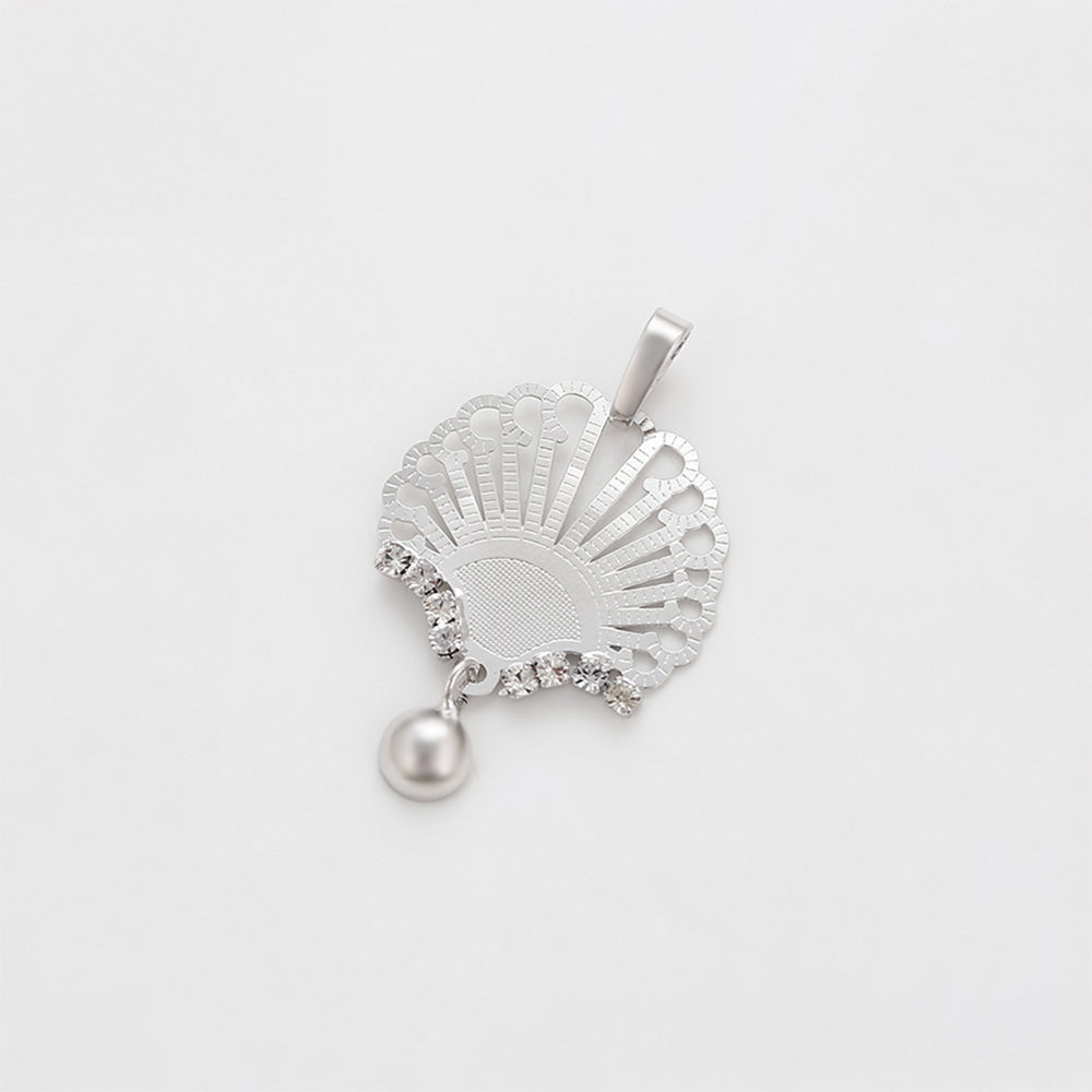 Pozlacená Slitinová Sada s Bílým Emporia® Křišťálem ( Náušnice+Přívěsek ) 7 