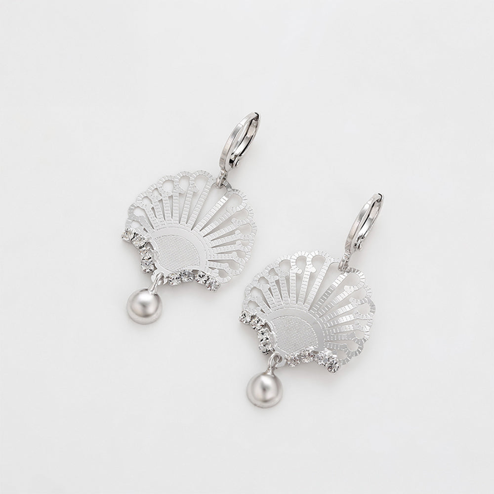 Pozlacená Slitinová Sada s Bílým Emporia® Křišťálem ( Náušnice+Přívěsek )