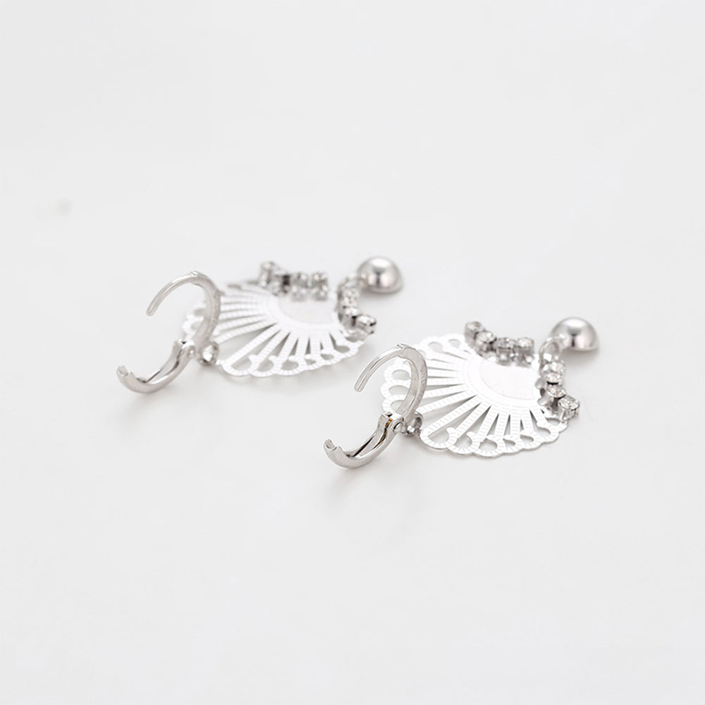 Pozlacená Slitinová Sada s Bílým Emporia® Křišťálem ( Náušnice+Přívěsek ) 12 