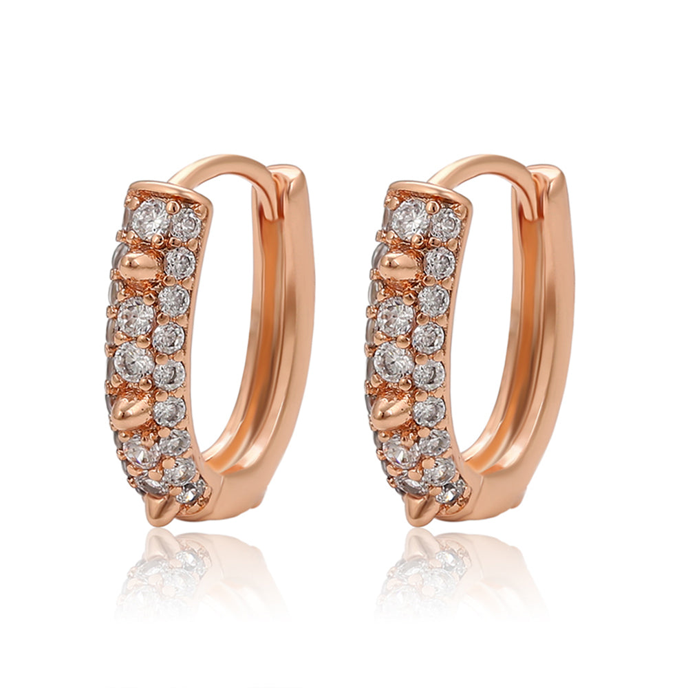 Pozlacené Slitinové Náušnice s Bílým Emporia® Křišťálem 1 