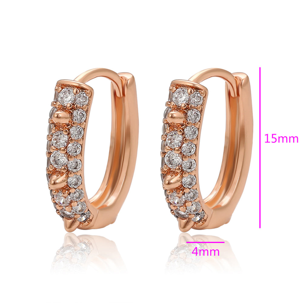 Pozlacené Slitinové Náušnice s Bílým Emporia® Křišťálem