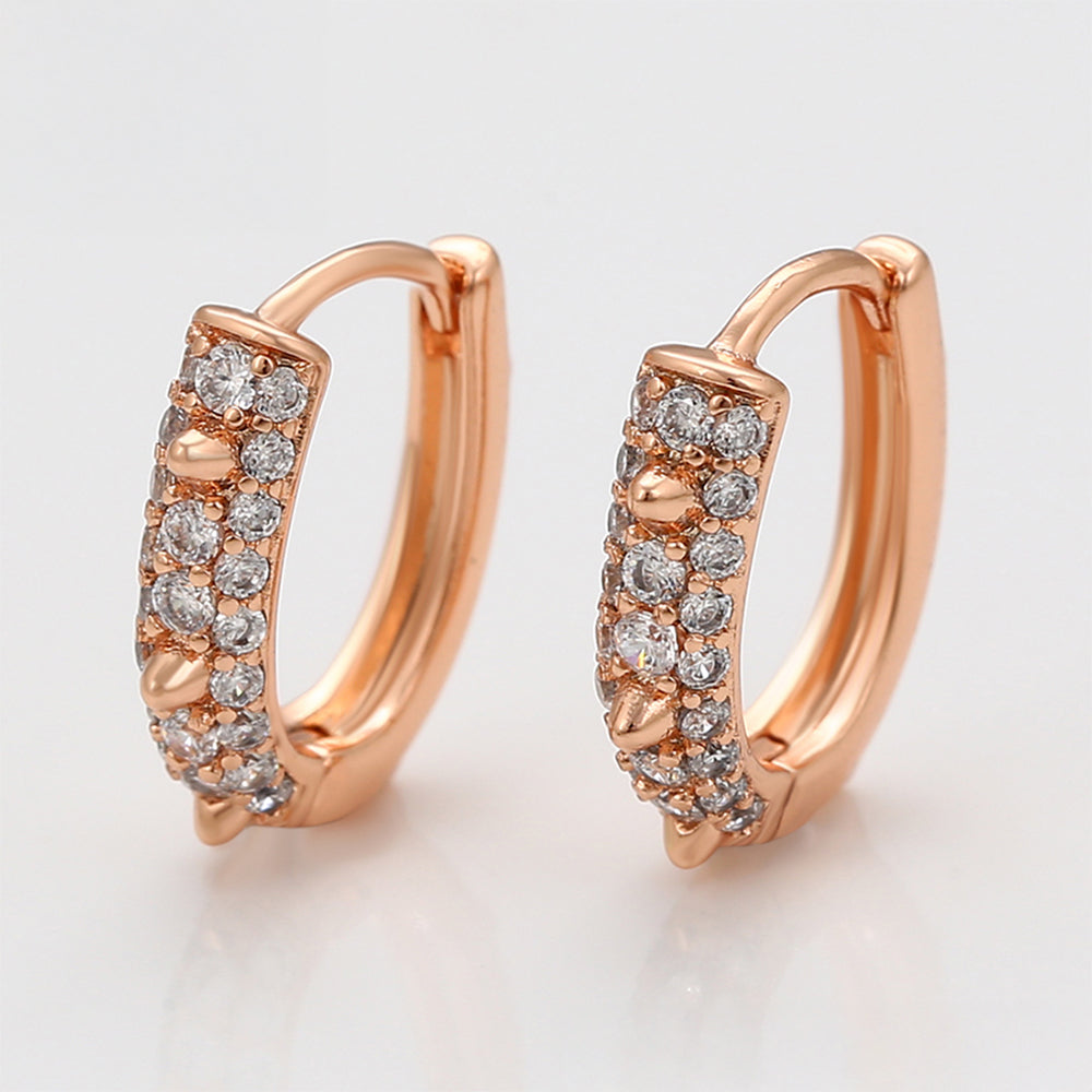 Pozlacené Slitinové Náušnice s Bílým Emporia® Křišťálem 3 