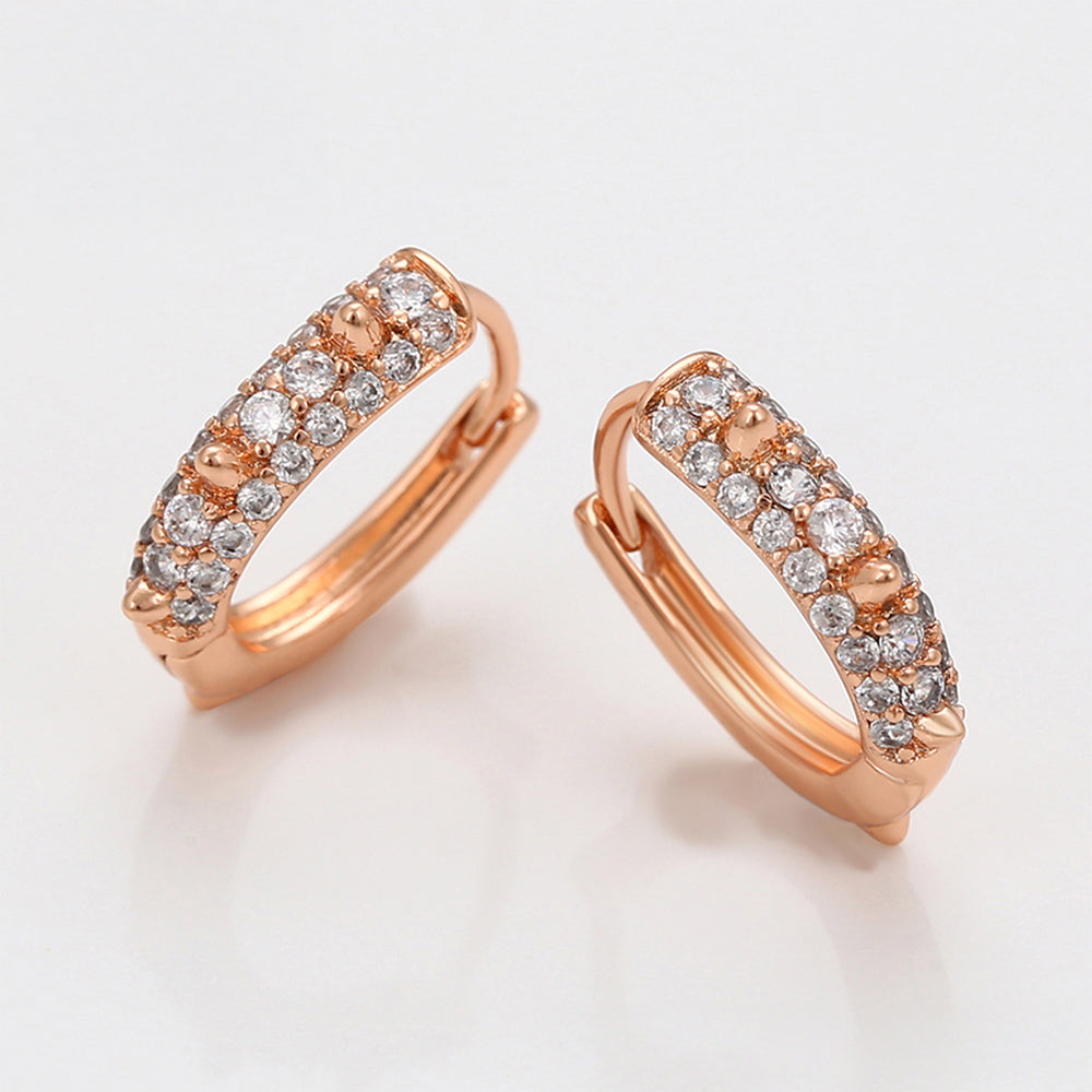 Pozlacené Slitinové Náušnice s Bílým Emporia® Křišťálem