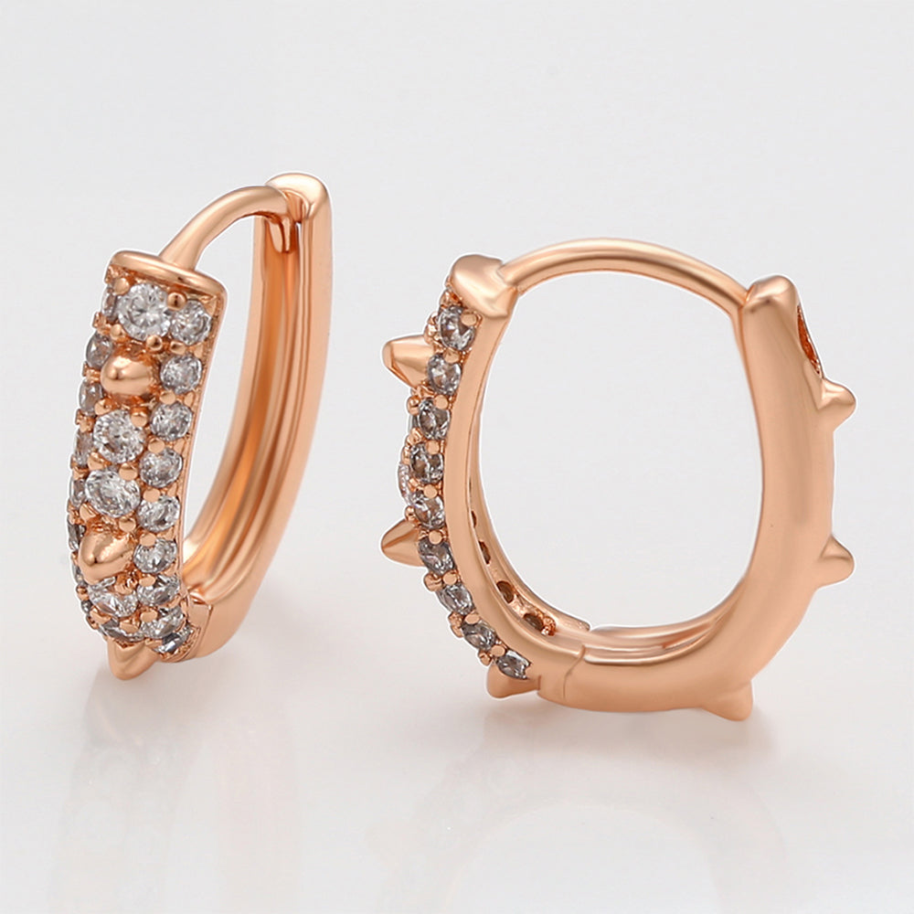 Pozlacené Slitinové Náušnice s Bílým Emporia® Křišťálem