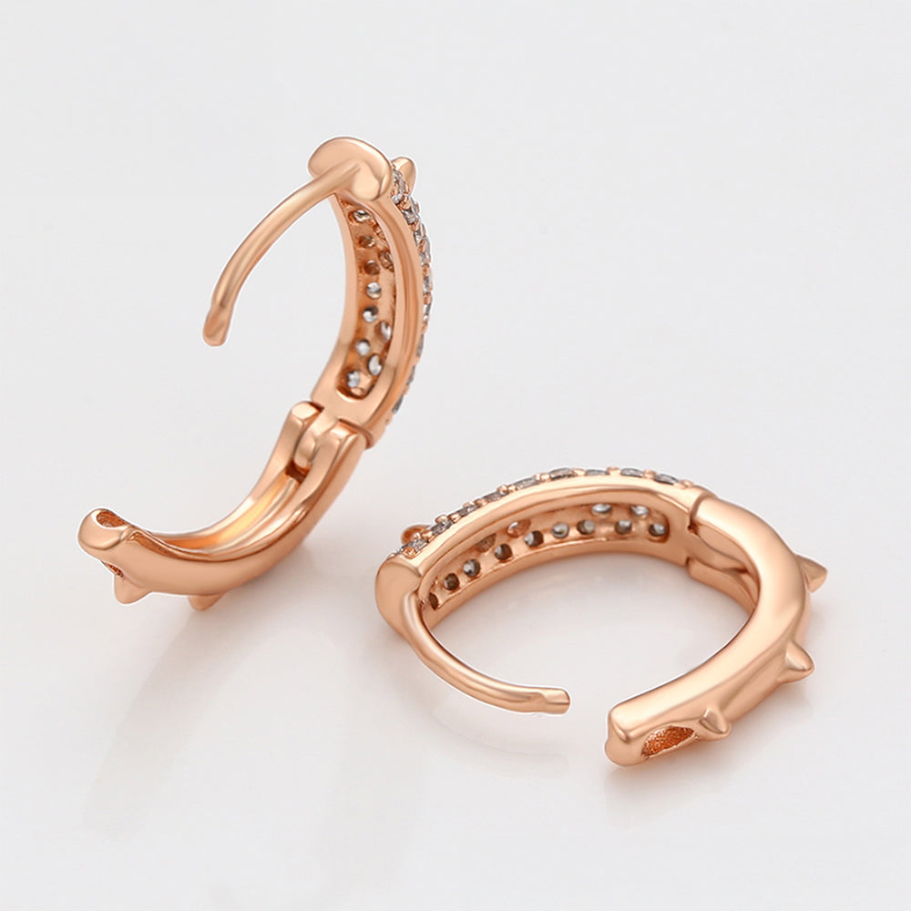 Pozlacené Slitinové Náušnice s Bílým Emporia® Křišťálem