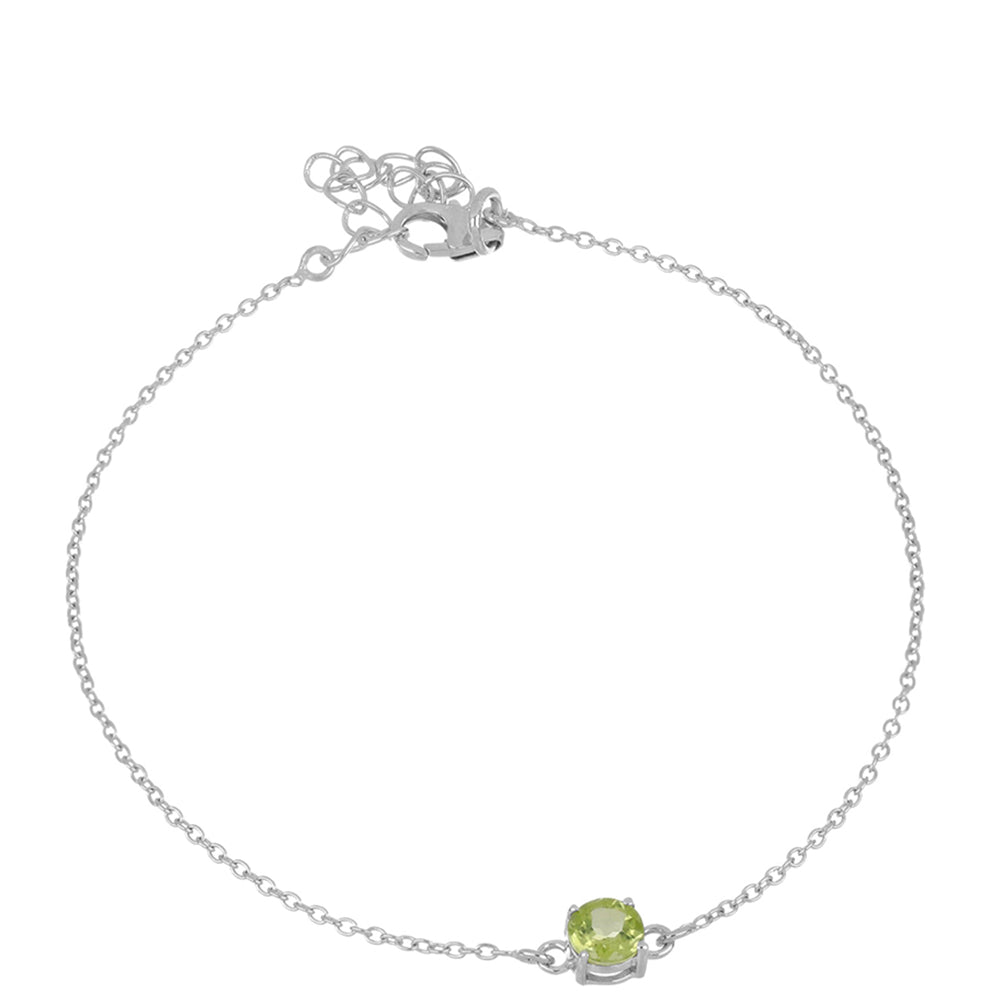 Stříbrný Náramek s Čchang-pajským Peridotem