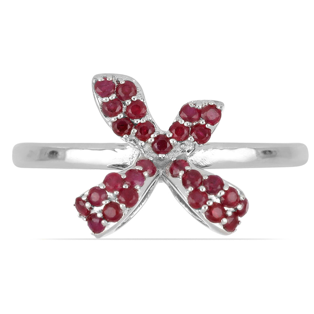 Stříbrný Prsten s Madagaskarským Rubínem