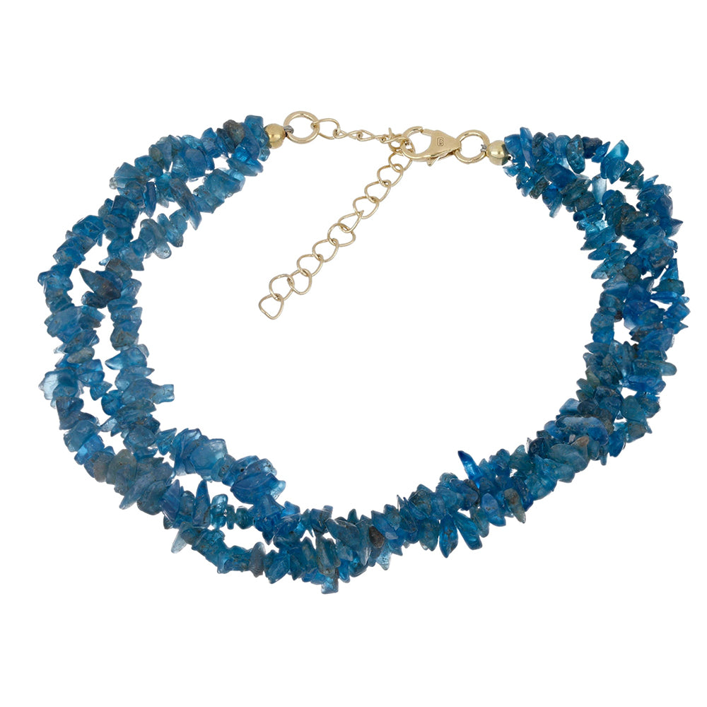 Pozlacené Stříbro 925/1000 - Náramek s Neonovým Apatitem ze Sludyanky - Karátové číslo: 71.82. přibližná hmotnost: 15.31 gramů 1 