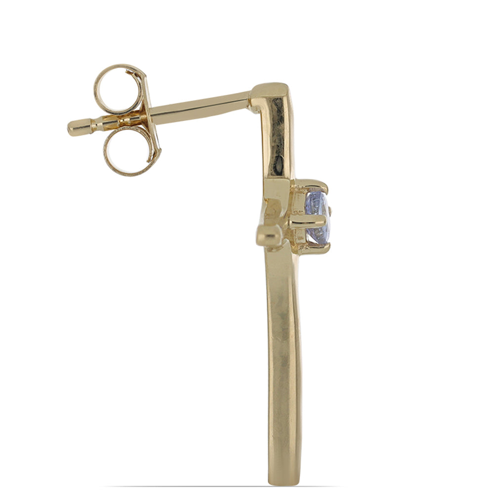 Pozlacené Stříbrné Náušnice s Tanzanitem