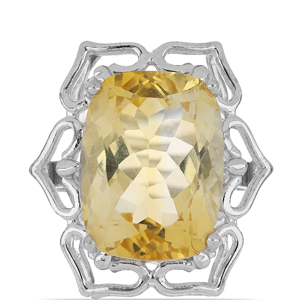 Stříbrný Prsten s Uralským Citrínem 2 