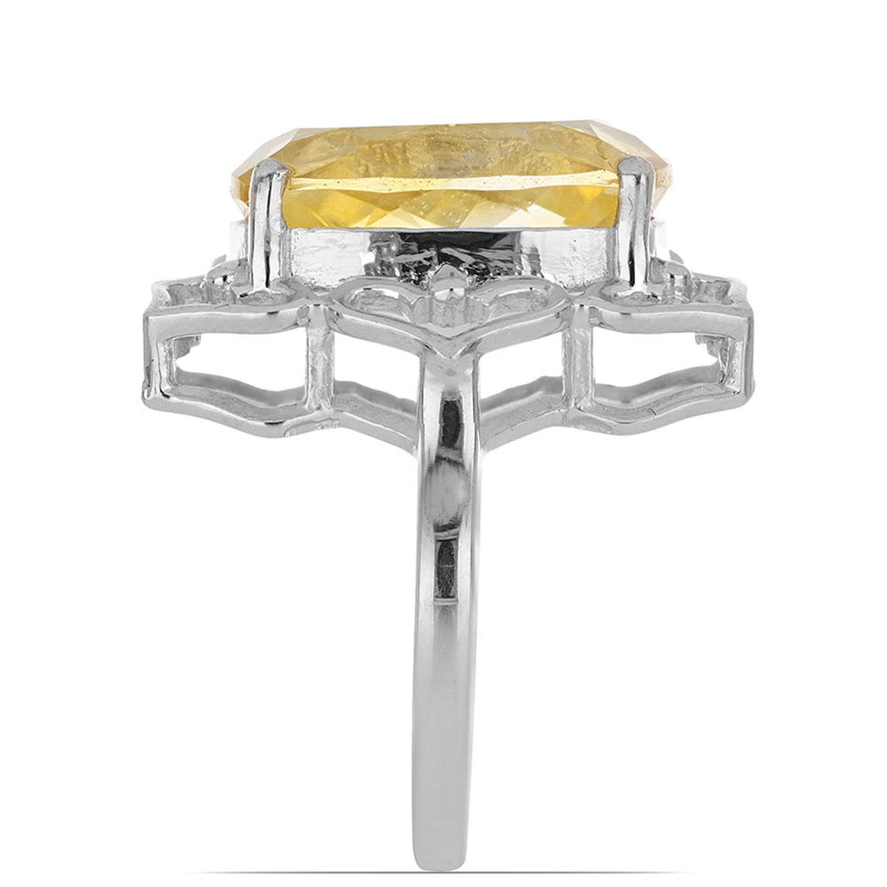 Stříbrný Prsten s Uralským Citrínem 3 