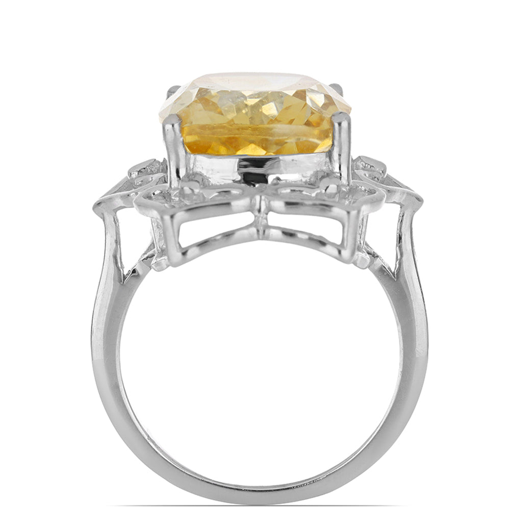 Stříbrný Prsten s Uralským Citrínem 4 