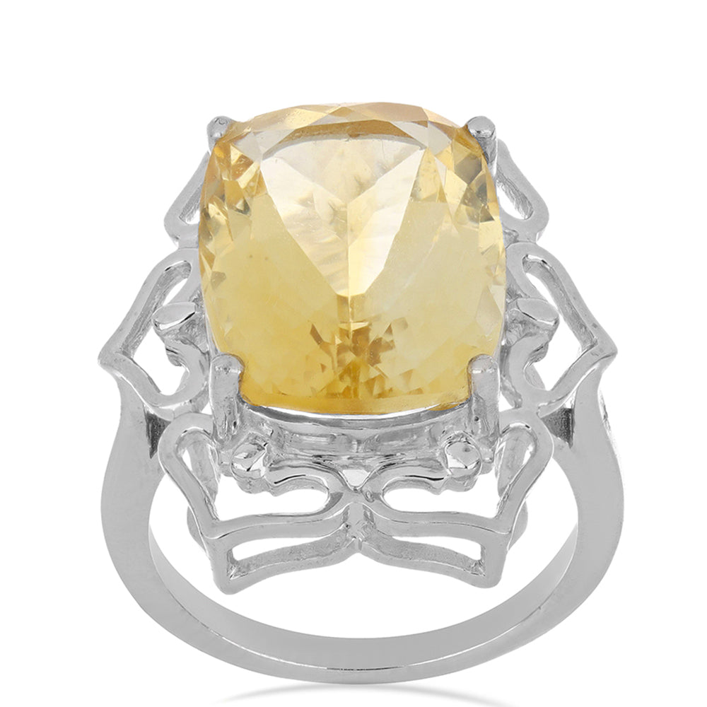 Stříbrný Prsten s Uralským Citrínem 1 