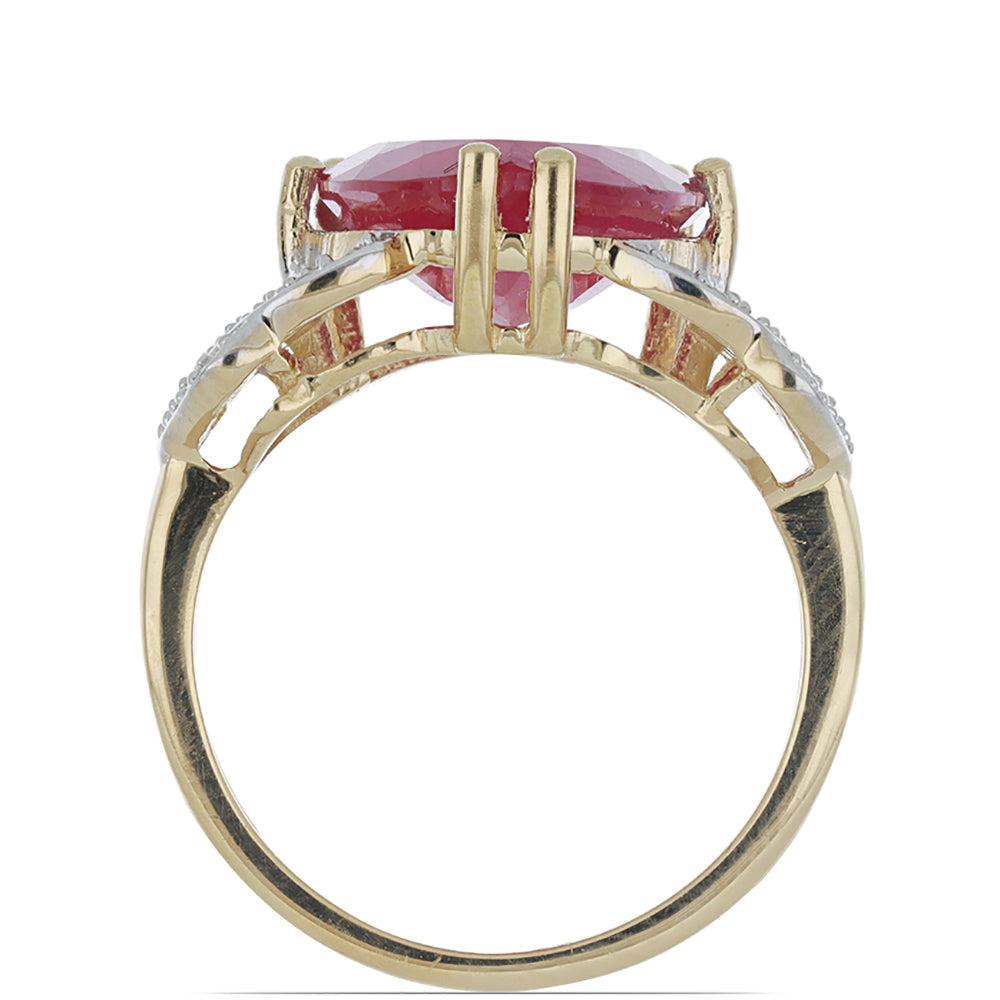 Pozlacený Stříbrný Prsten s Madagaskarským Rubínem a Bílým Topazem 4 