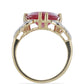 Pozlacený Stříbrný Prsten s Madagaskarským Rubínem a Bílým Topazem