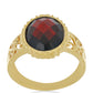 Pozlacené Stříbro 925/1000 - Prsten s Bartonským Granátem - Karátové číslo: 5.29. přibližná hmotnost: 4.13 gramů