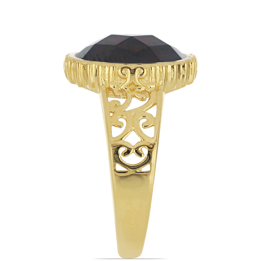 Pozlacené Stříbro 925/1000 - Prsten s Bartonským Granátem - Karátové číslo: 5.29. přibližná hmotnost: 4.13 gramů 4 