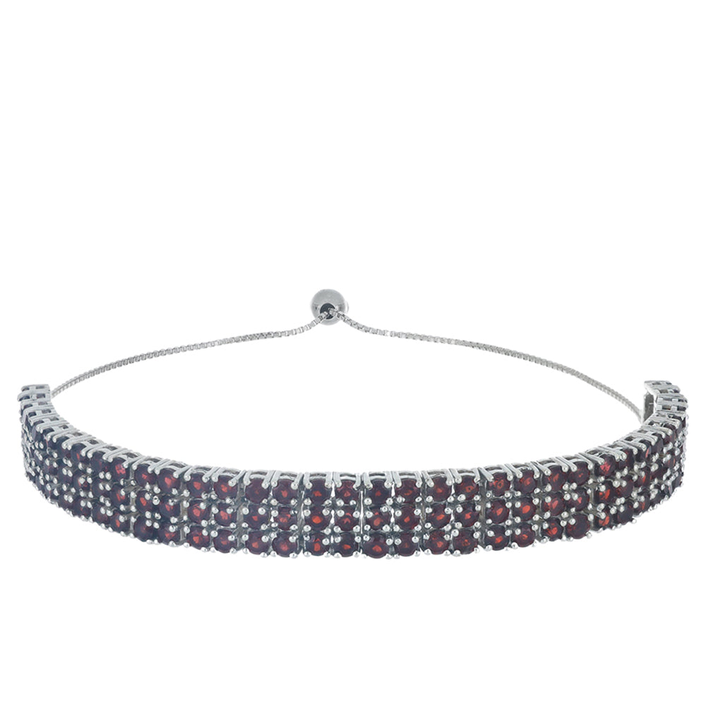 Stříbrný Náramek s Bartonským Granátem