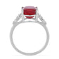 Stříbro 925/1000 - Prsten s Madagaskarským Rubínem a Bílým Topazem - Karátové číslo: 8.3. přibližná hmotnost: 4.61 gramů