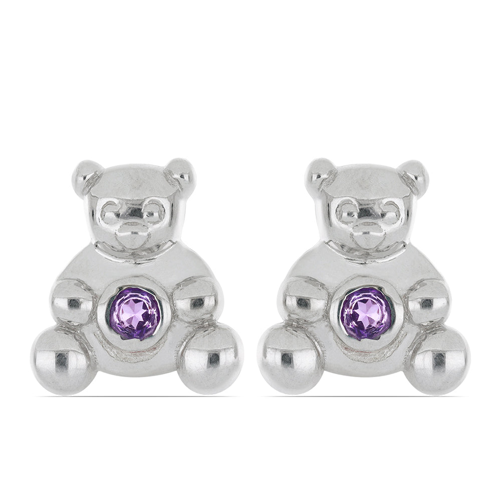 Stříbrné Náušnice s Marockým Ametystem
