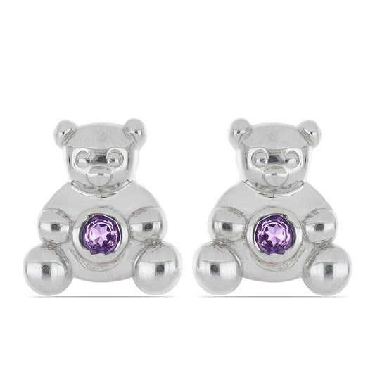 Stříbrné Náušnice s Marockým Ametystem