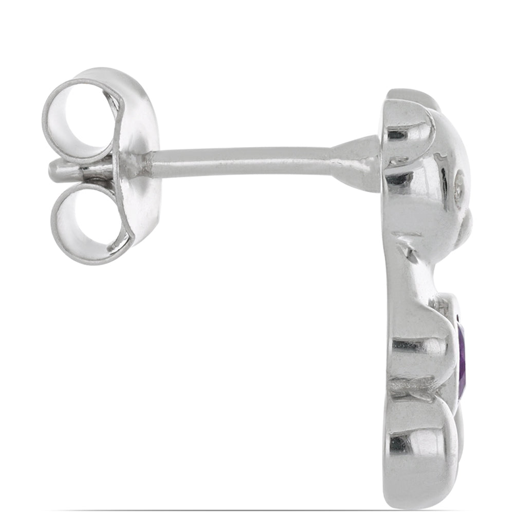 Stříbrné Náušnice s Marockým Ametystem