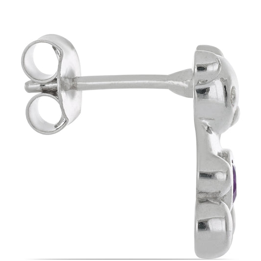 Stříbrné Náušnice s Marockým Ametystem