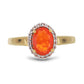 Pozlacený Stříbrný Prsten s Oranžovým Opálem z Lega Dembi a Bílým Topazem