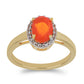 Pozlacený Stříbrný Prsten s Oranžovým Opálem z Lega Dembi a Bílým Topazem