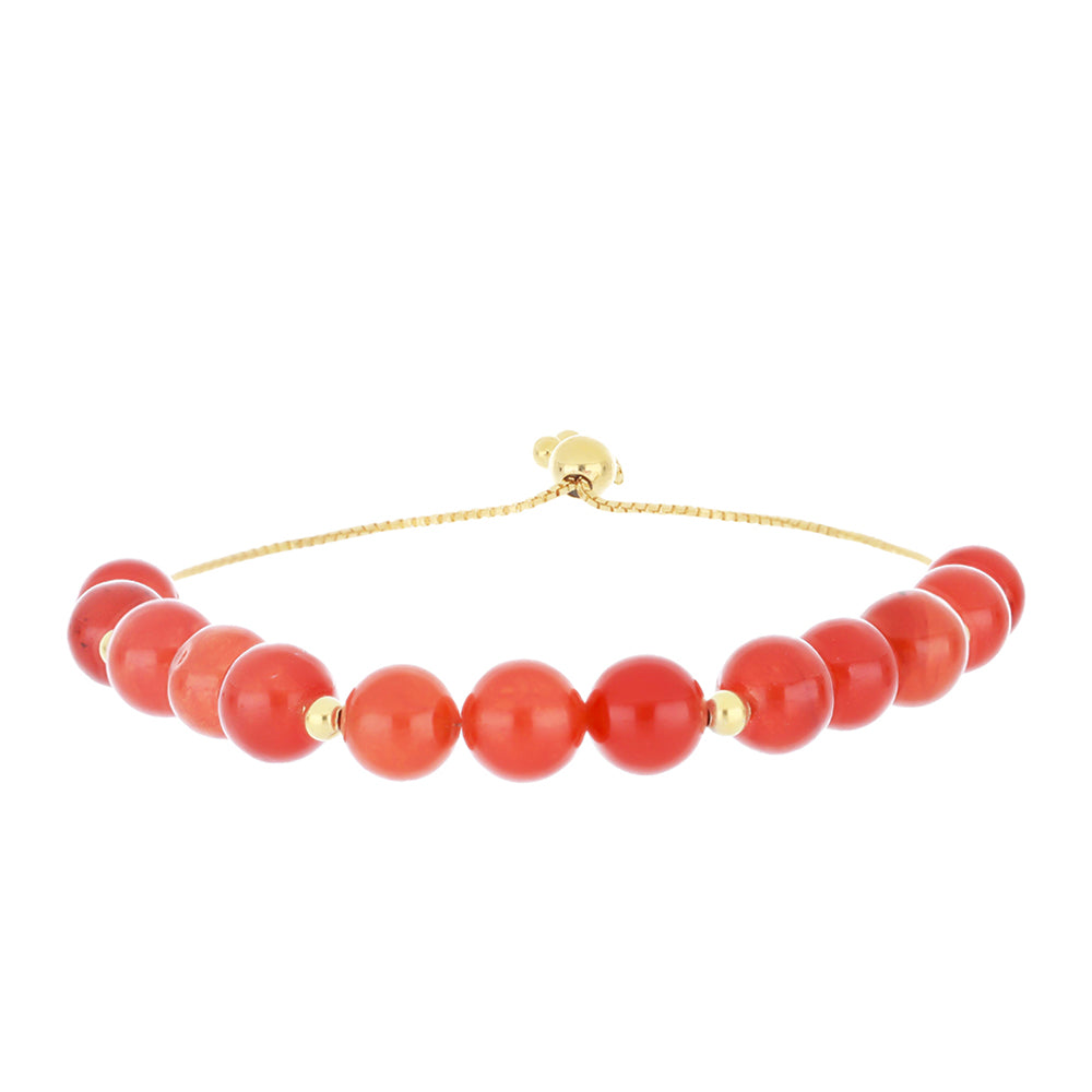 Pozlacený Stříbrný Náramek s Červeným Achátem