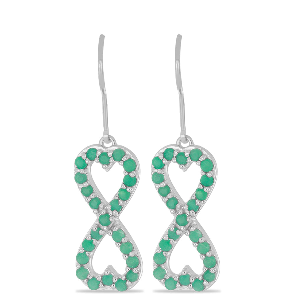 Stříbro 925/1000 - Náušnice s Brazilským Smaragdem - Karátové číslo: 1.84. přibližná hmotnost: 4.69 gramů 1 