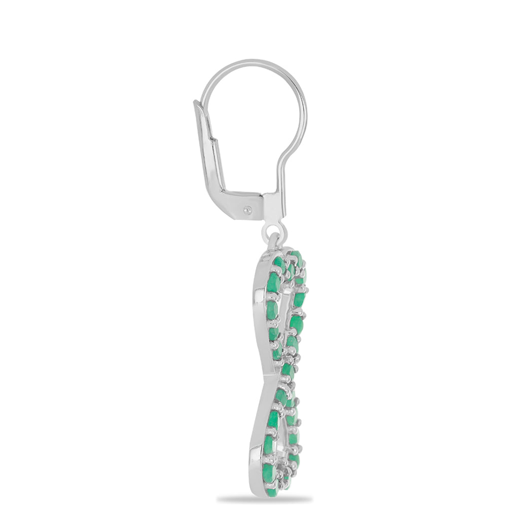 Stříbro 925/1000 - Náušnice s Brazilským Smaragdem - Karátové číslo: 1.84. přibližná hmotnost: 4.69 gramů 2 