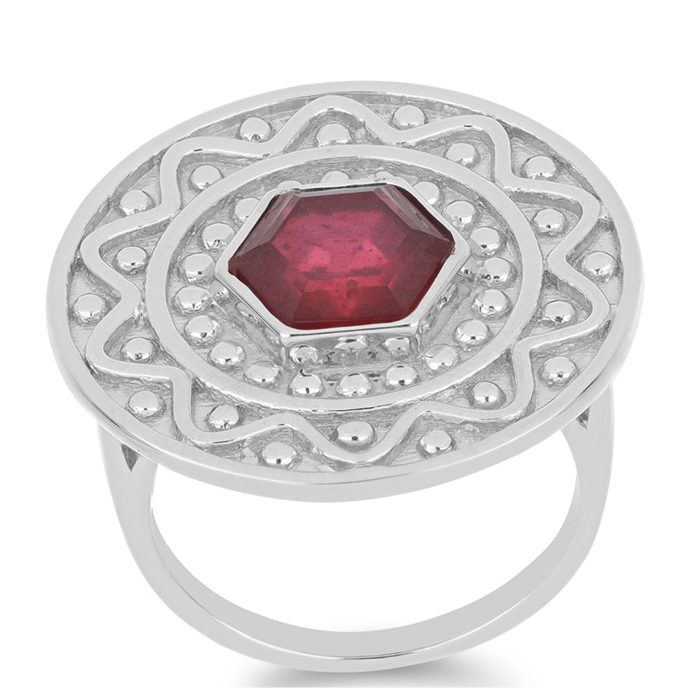 Stříbrný Prsten s Madagaskarským Rubínem 3 