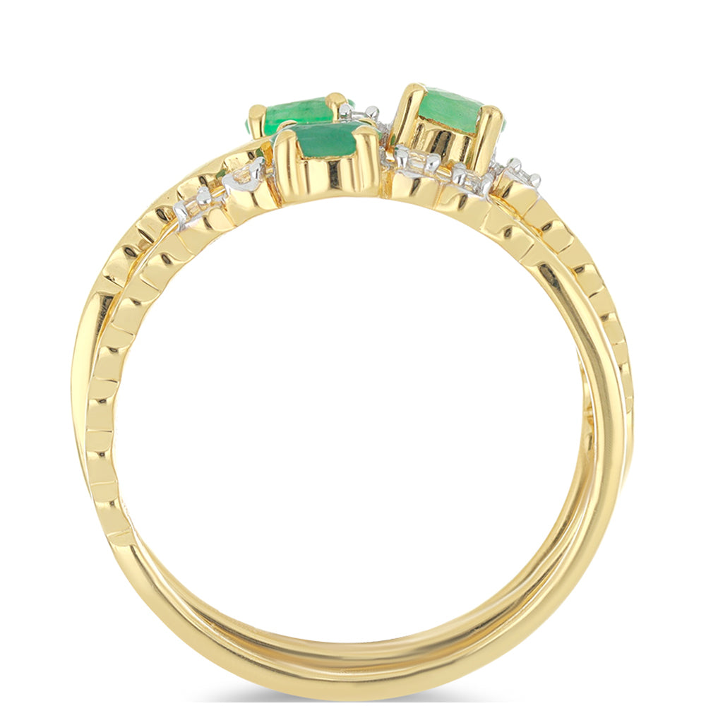 Pozlacená Stříbrná Sada s Brazilským Smaragdem a Bílým Topazem 2 