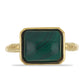 Pozlacené Stříbro 925/1000 - Prsten s Malachitem - Karátové číslo: 6.44. přibližná hmotnost: 4.07 gramů