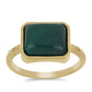 Pozlacené Stříbro 925/1000 - Prsten s Malachitem - Karátové číslo: 6.44. přibližná hmotnost: 4.07 gramů