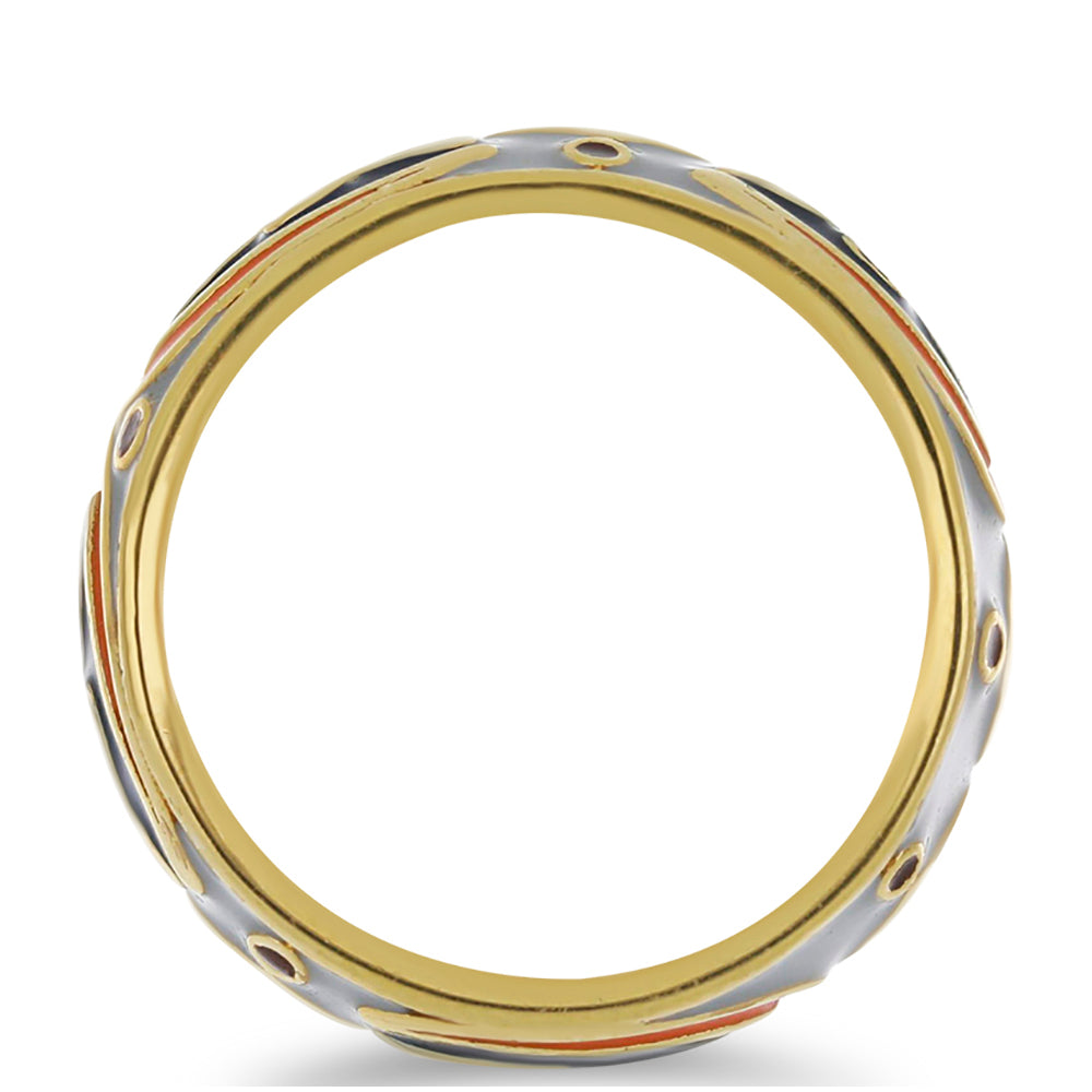 Pozlacené Stříbro 925/1000 - Prsten se Smaltem přibližná hmotnost: 5.21 gramů