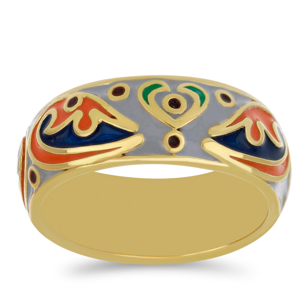 Pozlacené Stříbro 925/1000 - Prsten se Smaltem přibližná hmotnost: 5.21 gramů 3 