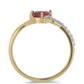 Pozlacený Stříbrný Prsten s Madagaskarským Rubínem a Bílým Topazem