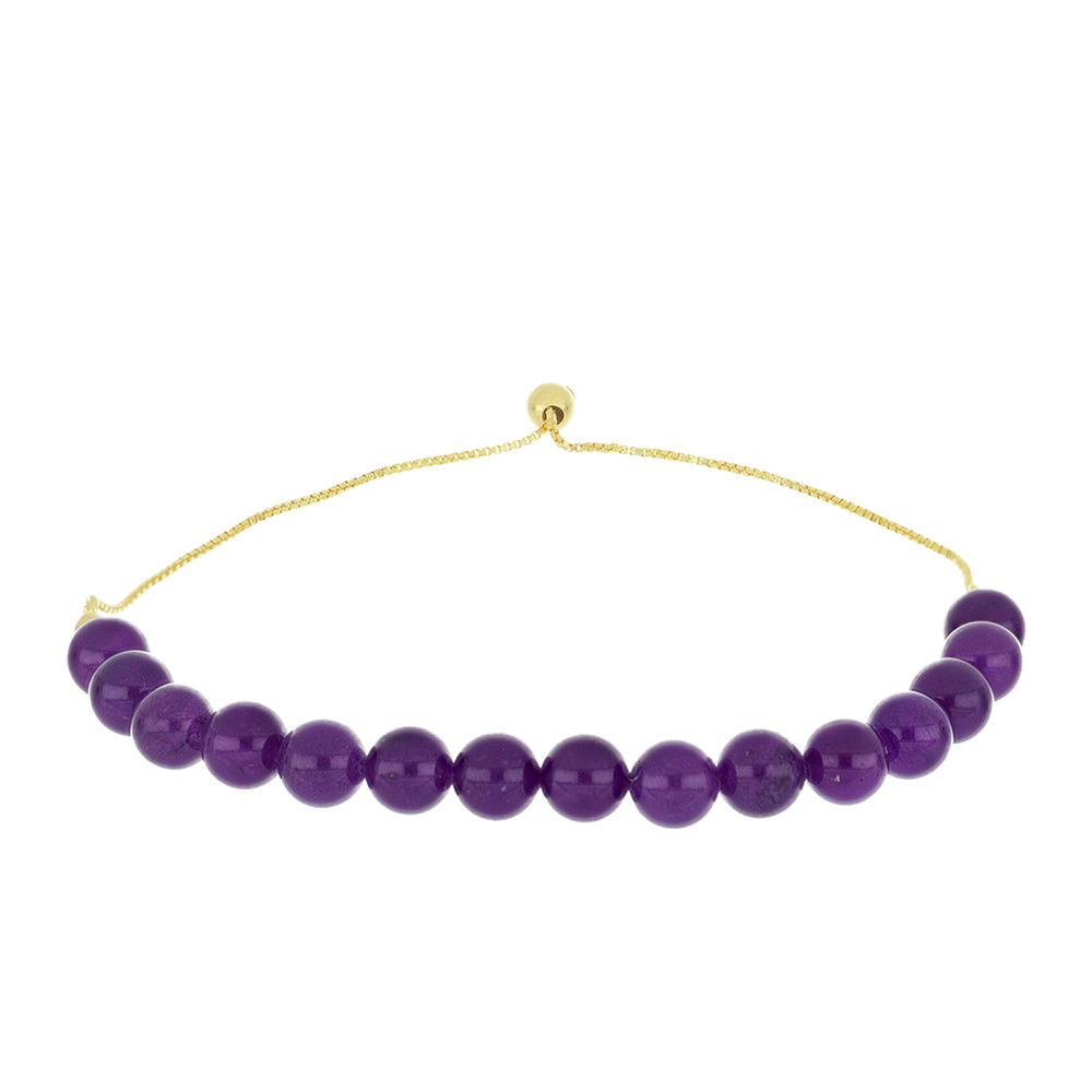 Pozlacený Stříbrný Náramek s Purpurovým Achátem 1 