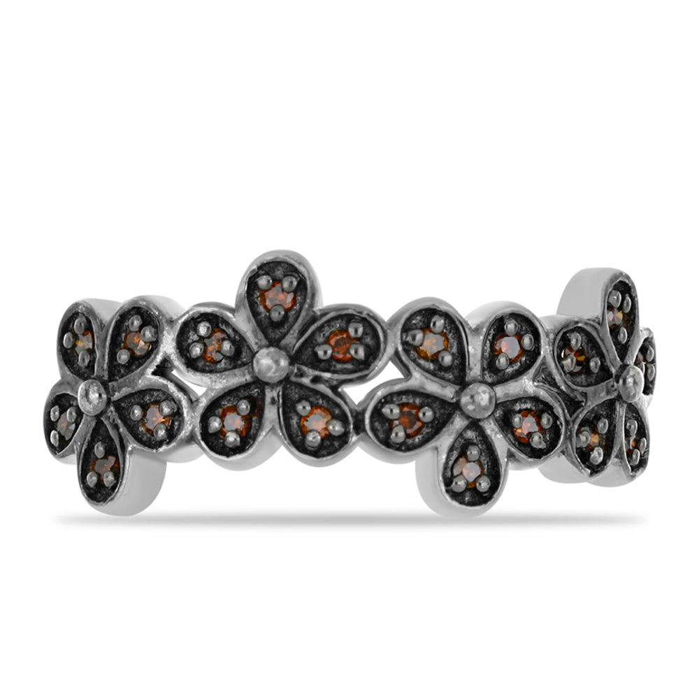 Stříbro 925/1000 - Prsten s Červeným Diamantem - Karátové číslo: 0.16. přibližná hmotnost: 2.83 gramů 1 