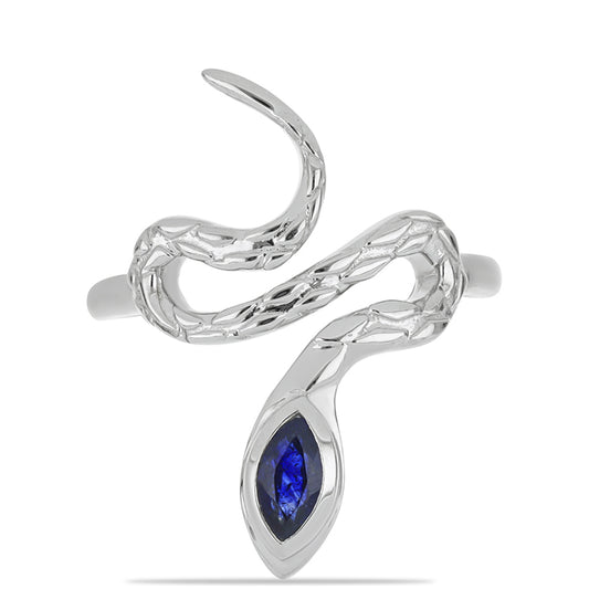 Stříbrný Prsten s Australským Modrým Safírem