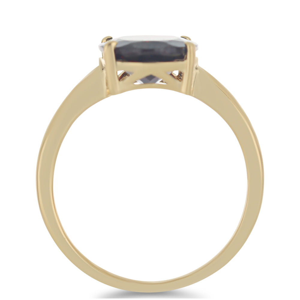 Pozlacené Stříbro 925/1000 - Prsten s Bartonským Granátem - Karátové číslo: 5.17. přibližná hmotnost: 3.46 gramů