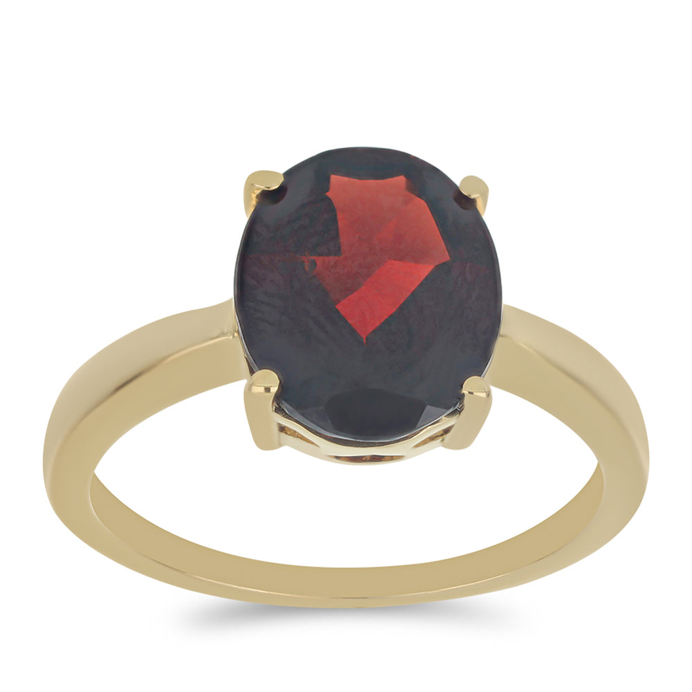 Pozlacené Stříbro 925/1000 - Prsten s Bartonským Granátem - Karátové číslo: 5.17. přibližná hmotnost: 3.46 gramů