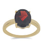 Pozlacené Stříbro 925/1000 - Prsten s Bartonským Granátem - Karátové číslo: 5.17. přibližná hmotnost: 3.46 gramů