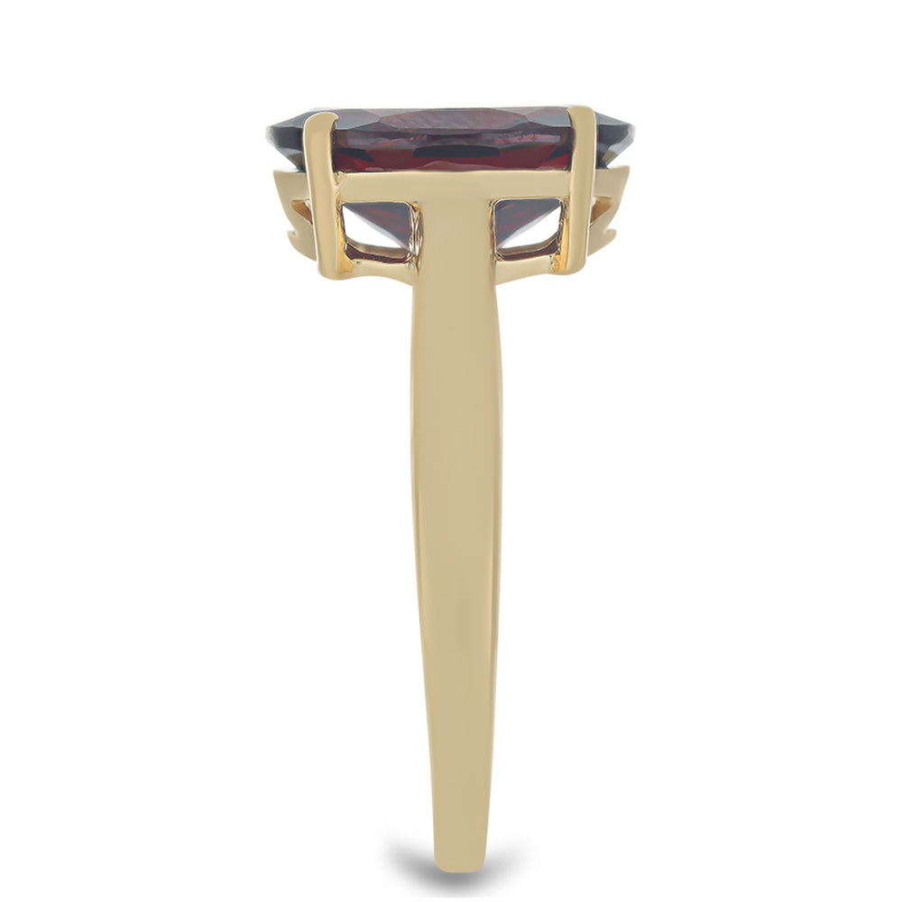 Pozlacené Stříbro 925/1000 - Prsten s Bartonským Granátem - Karátové číslo: 5.17. přibližná hmotnost: 3.46 gramů 4 