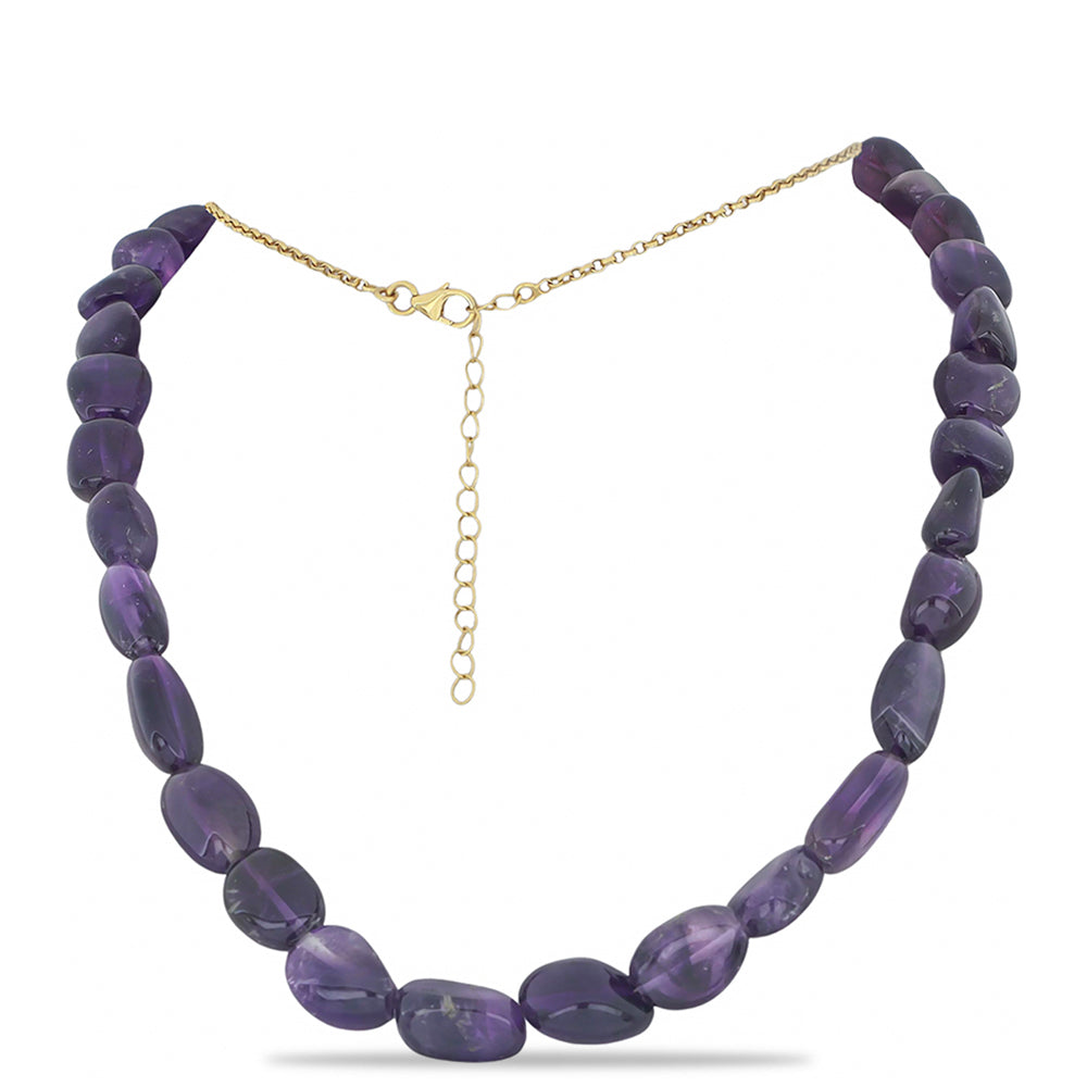 Pozlacené stříbro 925/1000 Náhrdelník s Marockým Ametystem - Karátové číslo: 260.36. přibližná hmotnost: 53.07 gramů 1 