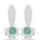 Stříbrné Náušnice s Brazilským Smaragdem a Bílým Topazem
