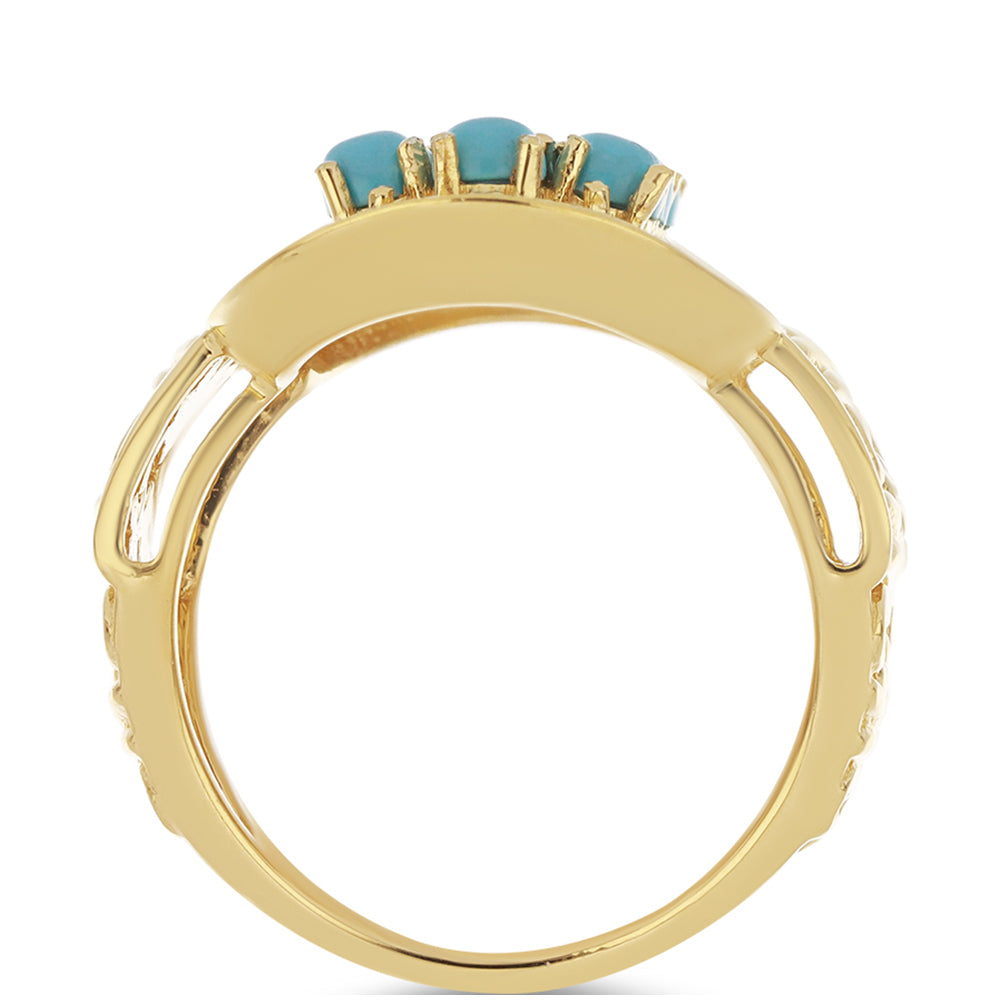 Pozlacený Stříbrný Prsten s Tyrkysem Sleeping Beauty 2 