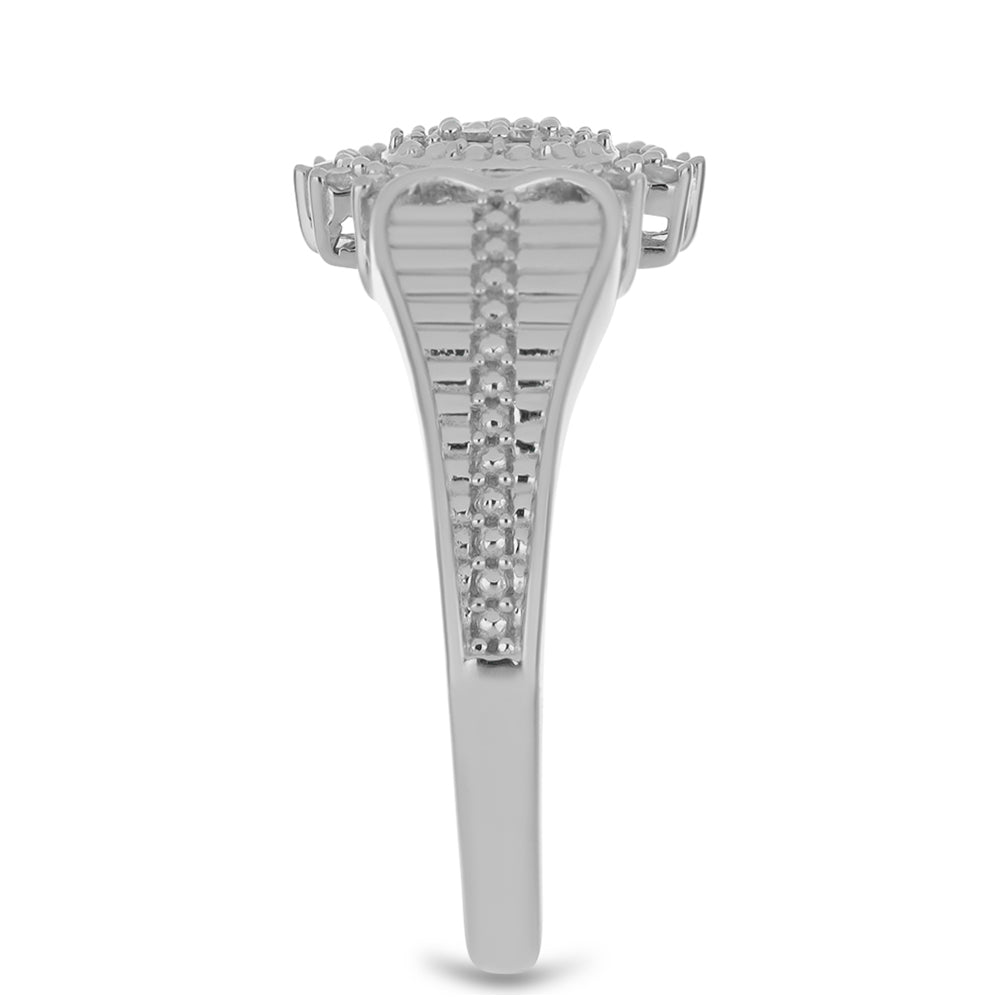 Stříbro 925/1000 - Prsten s Bílým Diamantem - Karátové číslo: 0.12. přibližná hmotnost: 3.42 gramů 4 